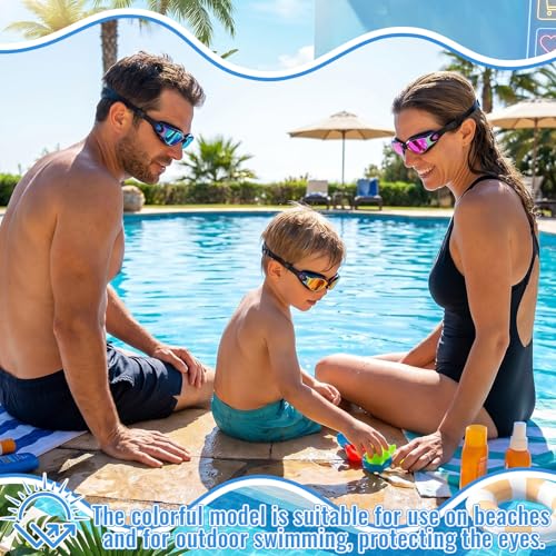 Konohan 10 Pack Kids and Adult Pool Swim Goggles - Assorted Colors