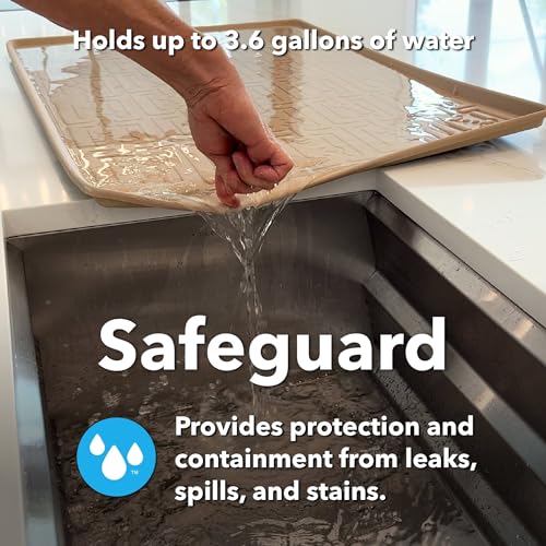 Xtreme Mats Waterproof Under Sink Mat - Grey, 34.25 x 22.25 Inches, Leak-Proof Cabinet Protector