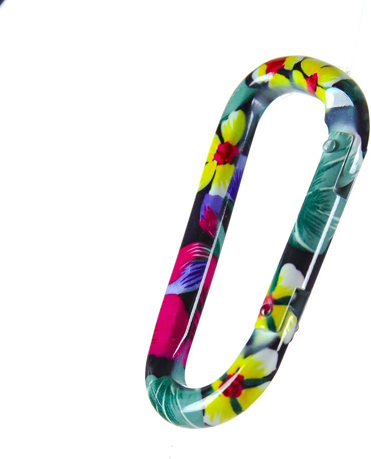 Fusion Climb I-Clip 3.25" Aluminum Novelty Design Compact Carabiner Keychain Backpack Snap Hook Mystery Garden 5-Pac