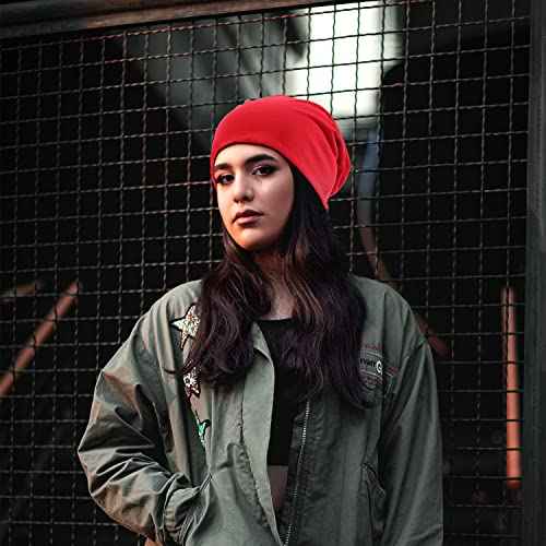 DOOVID Slouchy Beanie for Women Men Baggy Beanie Hats Casual Stretch Hip-Hop Skull Caps Knit Sleepping Hat