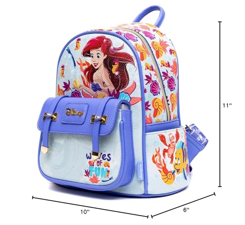 Wondapop The Little Mermaid - Ariel 11" Vegan Leather Fashion Mini Backpack