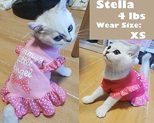 Pet Dog Dress Girl Puppy Shirt Small Pink Angel 4.5-9lb Variation
