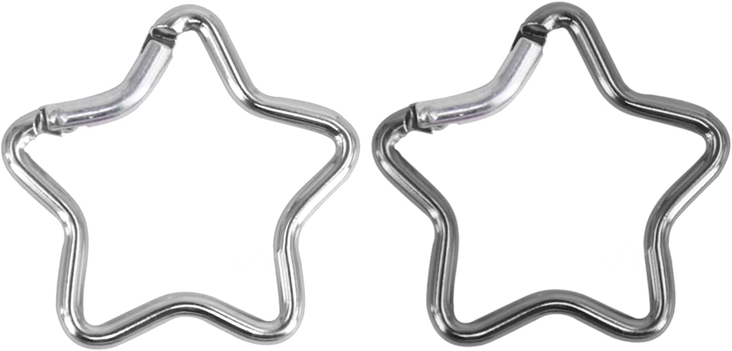 2Pcs Locking Carabiner Aluminum Alloy Carabiner Hook Keychain Hook Clips Locking Carabiner Hiking Clips with Spring Snap Lock Five Pointed Star Carabiner, Camping Tent Accessories