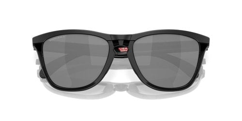Oakley OO9284A Frogskins Range Low Bridge Fit Round Sunglasses, Matte Black/Black Ink/Prizm Black, 55 mm