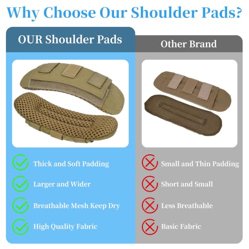 Shoulder Strap Pad for Backpack & Sling Bags - Khaki 2 Pack