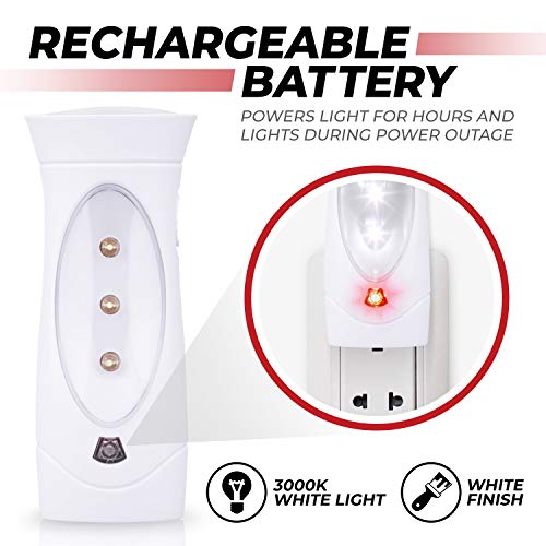 Amerelle LED Emergency Lights Pack of 5 - Power Failure & Flashlight Combo, Rechargeable, Wall Plug-In, Storm & Hurricane Ready