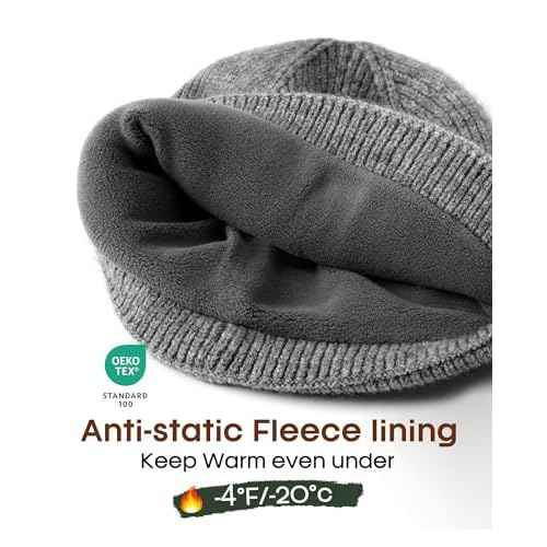 FURTALK Winter Hats for Men Women Fleece Lined Beanie Warm Knitted Outdoor Skull Cap 2 pcs