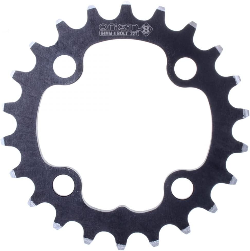 Origin8 Alloy Ramped Chainrings, Black/Silver