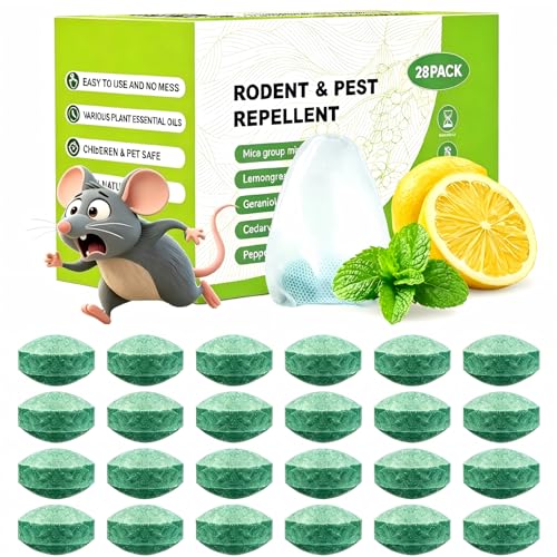 28 Pack Natural Peppermint Oil Pest Repellent - Mice, Rats, Spiders & More