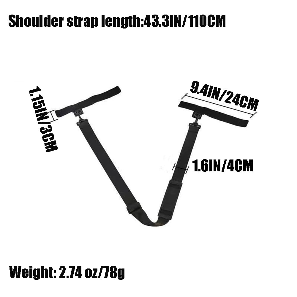 Fishing Rod Carry Strap，Sling Band Adjustable Shoulder Belt Tackle Holder，Nylon (2)