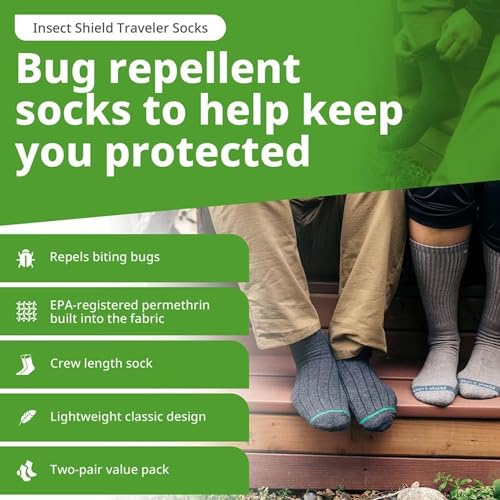 Insect Shield Traveler Socks With Permethrin Bug Repellant - Protective Clothing for Men & Women