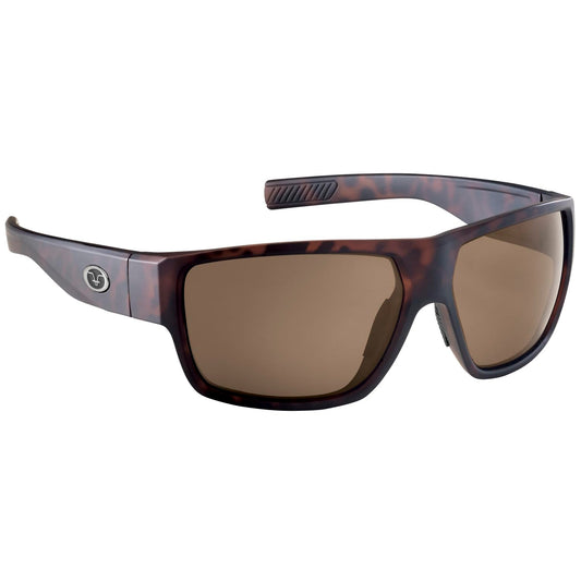 Flying Fisherman Granders Polarized Square Sunglasses, Matte Tortoise Frame/Amber Lens, Large