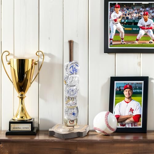 Wooden Baseball Ring Holder Display Stand for Championship Rings