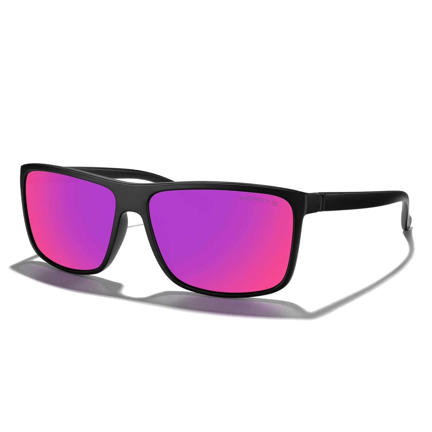MERRY'S Rectangular Polarized Sports Sunglasses for Men Women Cycling Driving Fishing UV400 Protection S8225