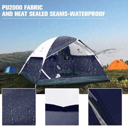 Camel Crown 2-5 Person Dome Tent Waterproof Spacious Lightweight Navy Blue/Grey