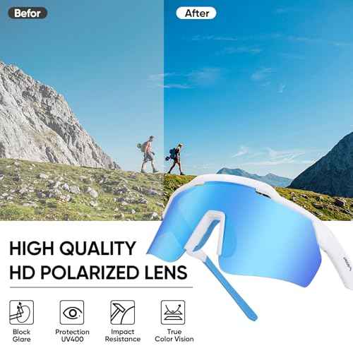 APEXUP Sports Polarized Sunglasses for Men Women, UV400 Protection Men's Sunglasses for Cycling, Fishing