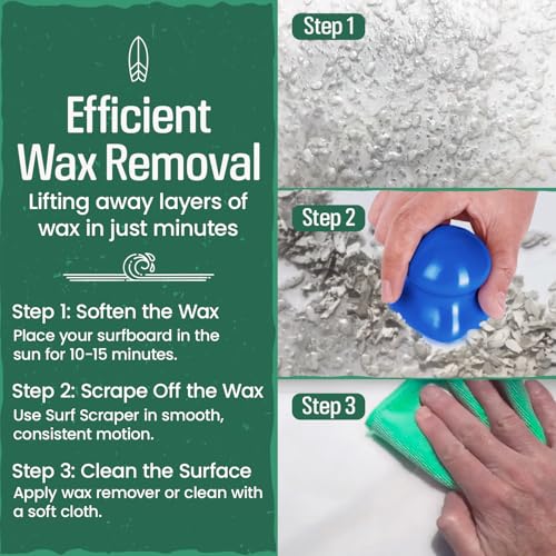Surf Scraper Wax Remover Tool Pack - Ergonomic & Fast Wax Removal for Surfboards
