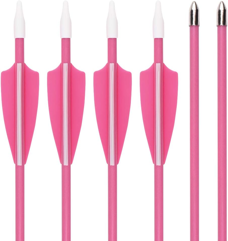 Archery Youth 24 26 Inch Fiberglass Archery Targeting Arrows for Youth Practise Recurvebow Compound Bow Shooting