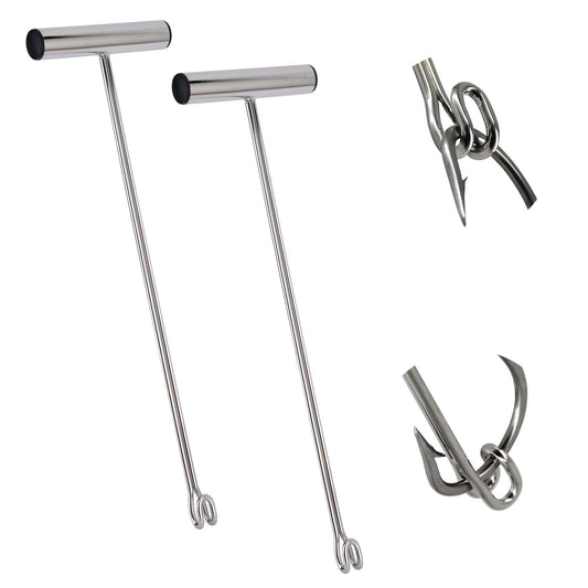 2 Pack Stainless Steel Fishing Hook Remover，Push/Pull Hook Remover，Dehooker Tool,Anti-Lost Saltwater Dehooker Tool Shark Hook Remover (17")