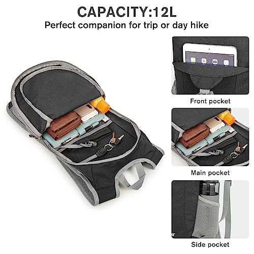 G4Free 12L Hiking Backpack, Lightweight Small Hiking Daypack for Outdoor Travel Mini Foldable Shoulder Bag