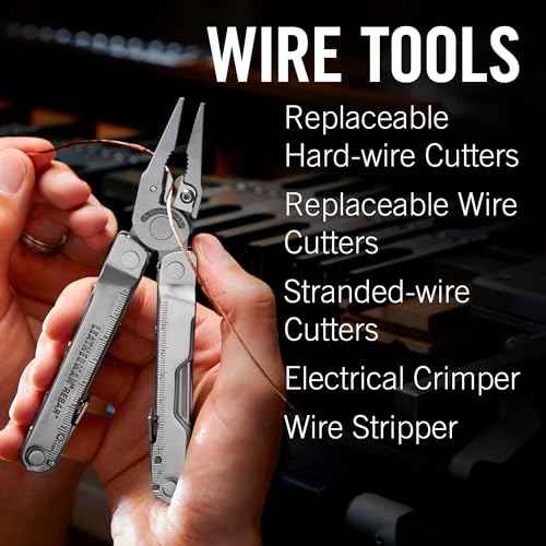 LEATHERMAN, Rebar Multitool with Premium Replaceable Wire Cutters and Saw, Stainless Steel