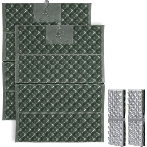 Redcamp 2-Pack Foldable Foam Hiking Seat Pads with Egg-Nest Support - Green