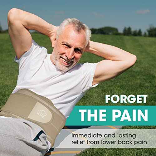 Modvel Lower Back Brace for Men and Women ? Back Support Belt for Pain Relief, Herniated Disc, Sciatica, Scoliosis ? Lumbar Compression Brace
