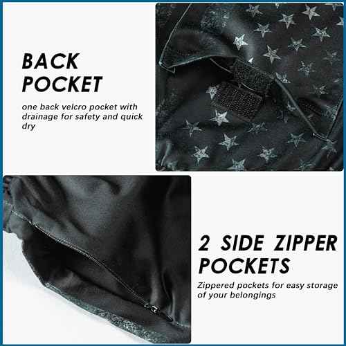 FT FENTENG Mens Swim Trunks with Compression Liner 5.5" Board Shorts with Zipper Pockets 2 in 1 Quick Dry Bathing Suits