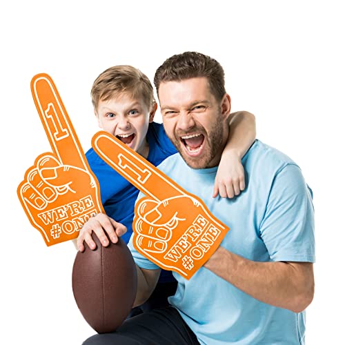 Orange Foam Finger 18 Inch We're # One Cheerleading Hand Sports Spirit Support