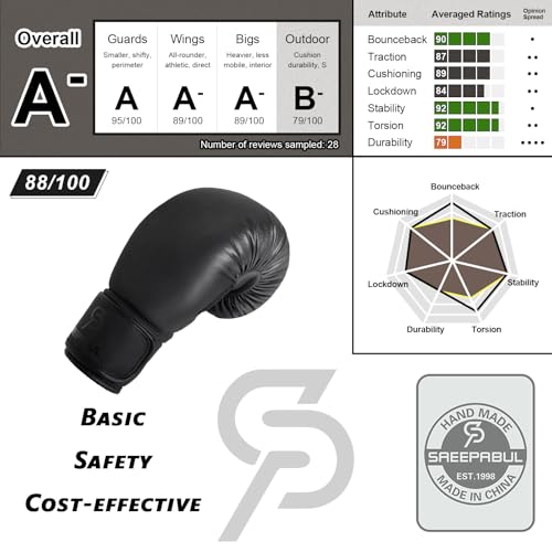 Boxing Gloves for Men & Women 8-16oz, Beginner Kickboxing, Black, 10oz