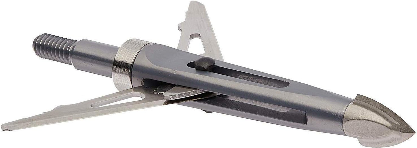 New Archery Products Killzone 2 Blade Rear-Deploying Bow Hunting Mechanical Broadheads with 2" Cutting Diameter & Spring-Clip Design - 3 Pack
