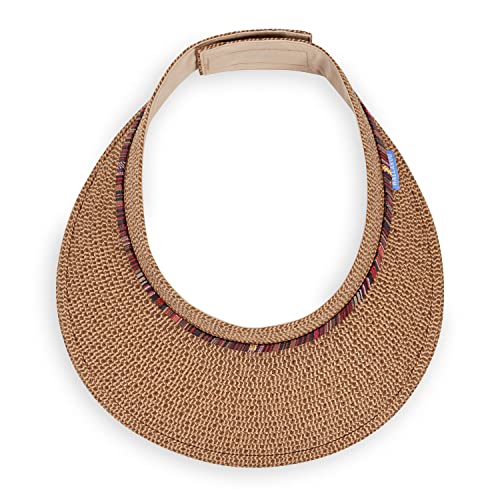 Women's Sedona Sun Visor Hat - Wide Brim, Packable, Adjustable - Medium / Camel