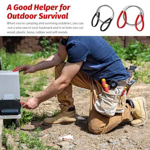 Stainless Steel Cable Saw, 4 PCS Mini Camping Saws Emergency Hand Pocket Survival String Rope Wire Saws Metal PVC Cable Cutting Saw for Home Hiking Hunting Camping, 27.56 Inch