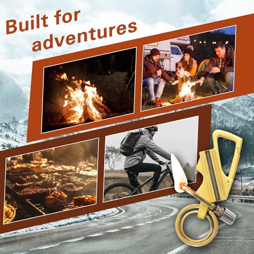 2 Pack Permanent Match Infinity Lighter, Permanent Match Infinity Lighter with Multitool Keychain Bottle Opener, Keychain Multitool for Camping & Hiking, Gift for Man