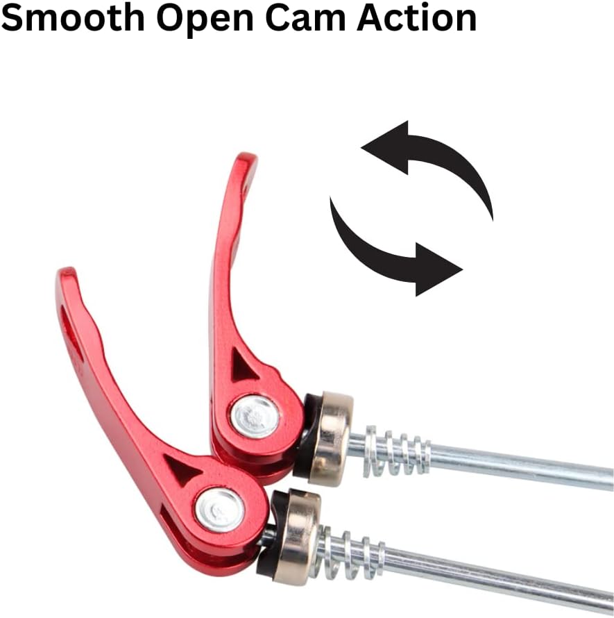 Road Mountain Bicycle MTB Wheel Hub Front and Rear QR Quick Release Skewers Clip Lever Axle 145/185mm, Pair,Multiple Color Options