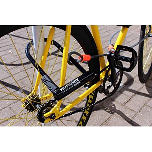 Kryptonite Keeper Bike U-Lock Standard with Braided Steel Cable, Heavy Duty Anti-Theft Bicycle U Lock, 12mm Shackle and 10mm x4ft Length Security Cable with Mounting Bracket and Keys,Black