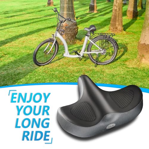 Oversized Memory Foam Bike Seat Cushion Support for Women Men - Waterproof & Universal Fit