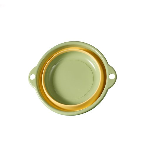 HERCHR Collapsible Wash Basin, Portable Dish Tub, Space Saving, Green, PP+TPR, M Size