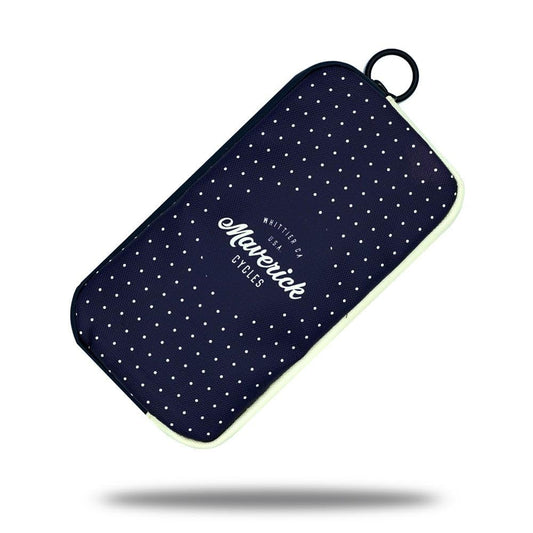 Maverick Cycles Bike Wallet Essentials Travel Case for Mountain Road Bike Cycling Phone Pouch Card Case (Polka Dots)