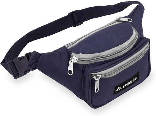 Everest Signature Waist Pack - Standard, Navy/Gray, One Size