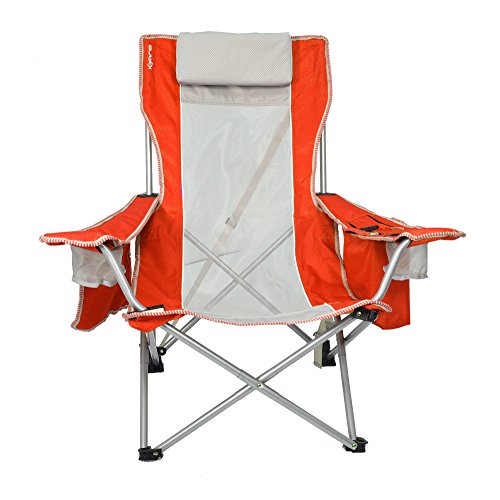 Fiji Sunset Orange Kijaro Beach Sling Chair with Cooler & Detachable Pillow