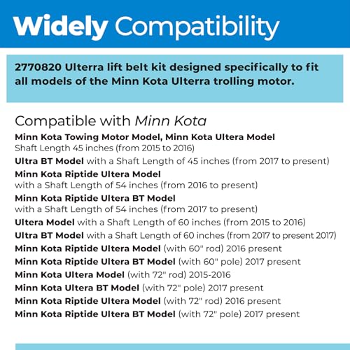 Replacement Lift Belt Kit for Minn Kota Ulterra Trolling Motor