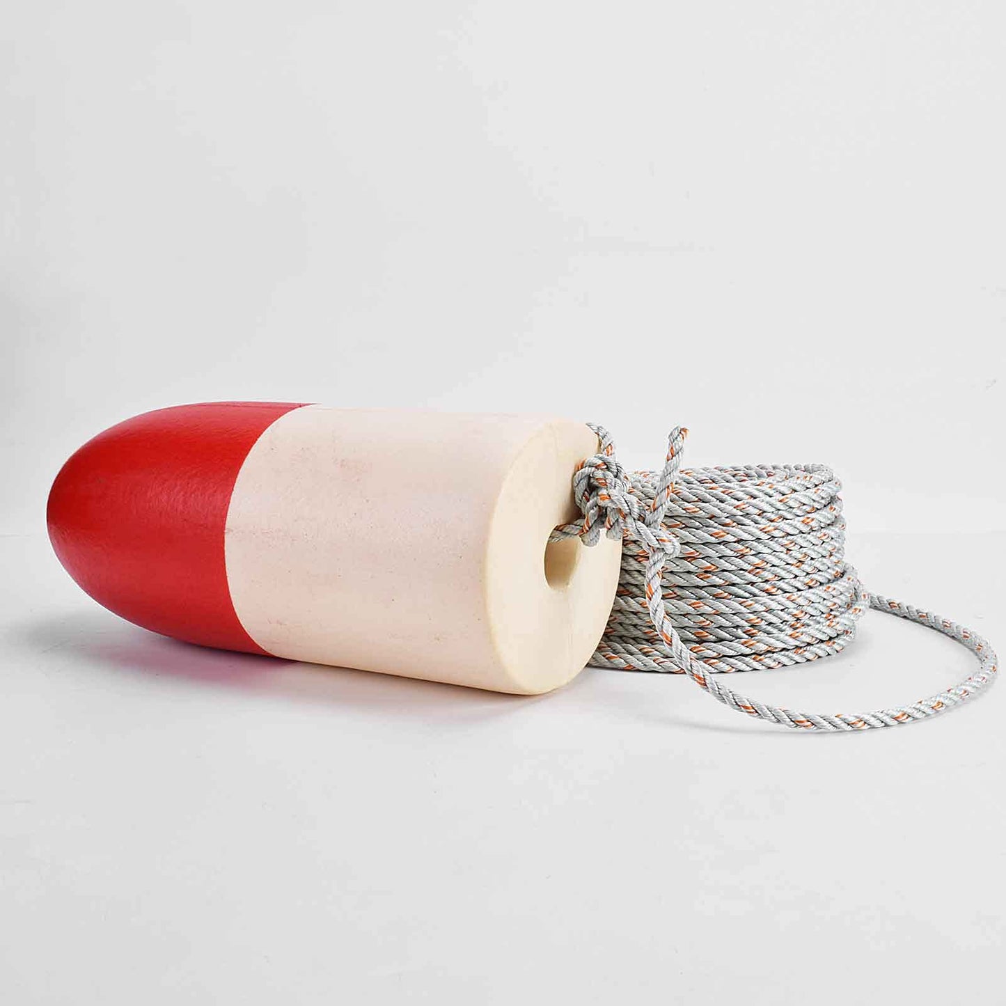A1FISHER 5/16" Dia-100’ Leaded Core Rope with 13.8’’x5.9’’ Red/White Crab Trap Deep Water Float Buoy, 4 Arm Trap Harness Combo
