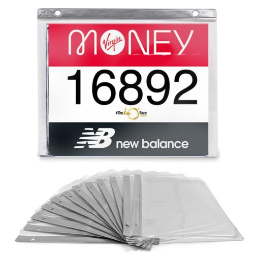 Race Bib Medal Display Sheets 20 Pack - Vinyl Sheet Protector - Vinyl Bib Pouches - Race Bib Covers - Running Bib Portfolio - Run Bib Holder - Running Bibs Sheets - Bib Vinyl - by Vorlich