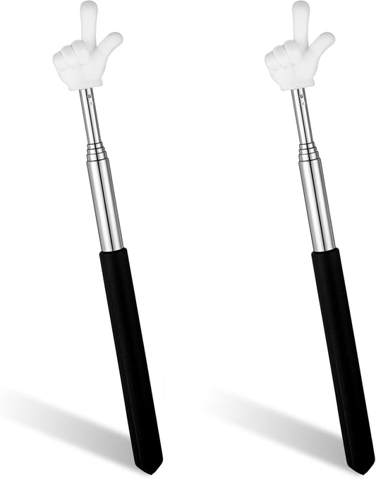 2Pcs Pointer Sticks Finger, Retractable Finger Pointer Stick Telescoping Hand Pointers Middle Fingers Stick, Extendable Hand Mini Teachers Pointers for School Teacher Supplies