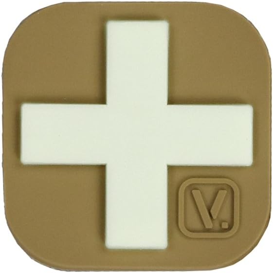 VANQUEST 1-Inch Medical Cross 'Super-Lumen' Glow-in-The-Dark Patch