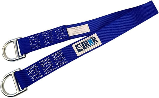 Rock-N-Rescue Professional Nylon Web Anchor Strap - Safety-Rated D-Ring Configuration, Heavy-Duty Fall Protection Equipment, Multiple Lengths 36-180 Inch, Industrial Safety Gear