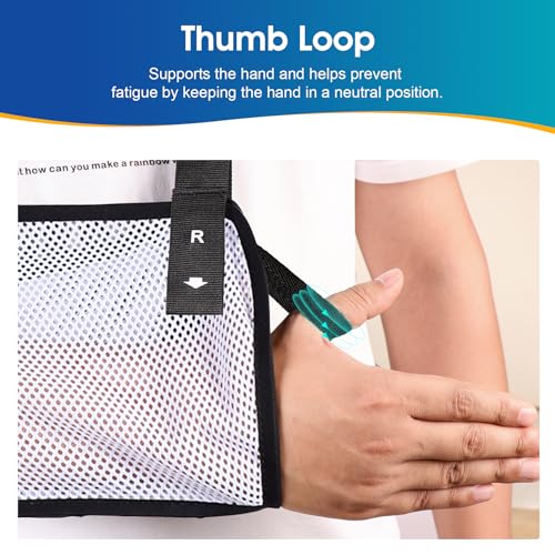 Breathable Mesh Arm Sling for Shoulder Injury - White Medium - Supports & Stabilizes Elbow, Wrist, and Shoulder
