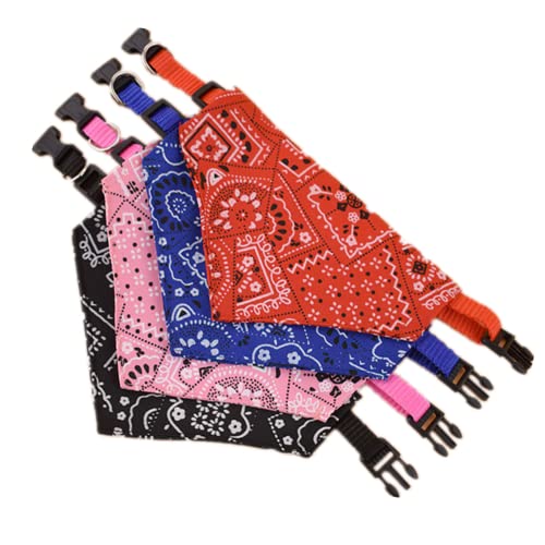 Adjustable Dog Bandanas 4-Pack Christmas Pet Scarves Small Medium Breeds