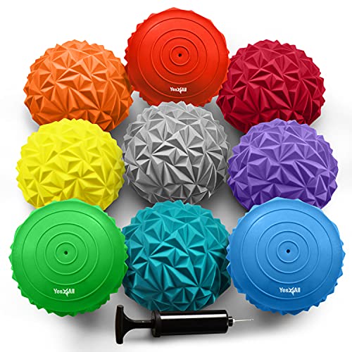 Yes4All Hedgehog Balance Pods for Exercise & Balance Training - Rocky Variation, Set of 9